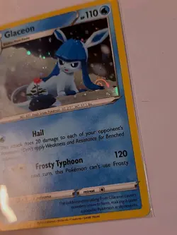 HD GALAXY SWIRL 🌀💫 Glaceon SWSH192 Cosmos Holo Black Star NM - Image 3