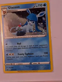 HD GALAXY SWIRL 🌀💫 Glaceon SWSH192 Cosmos Holo Black Star NM - Image 4