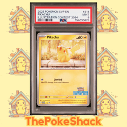 ✨Pikachu 214 PSA 9 ILLUSTRATION CONTEST 2024 POKEMON SVP EN-SV BLACK STAR PROMO - Image 1