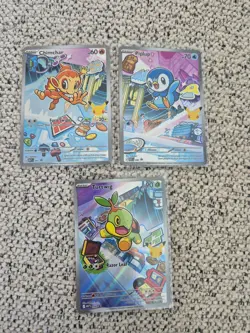 Pokemon first partner illustration set. series 1. sinnoh starters set - Image 1