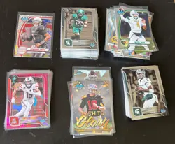 Bowman Chrome U Football Lot of 74 Cards 1st, Inserts, Parallels, Pink Lava - Image 1