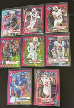 Bowman Chrome U Football Lot of 74 Cards 1st, Inserts, Parallels, Pink Lava - Image 3