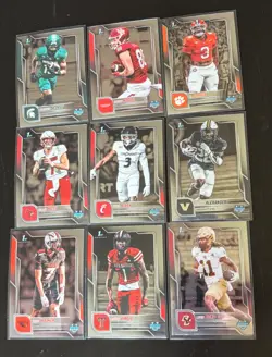 Bowman Chrome U Football Lot of 74 Cards 1st, Inserts, Parallels, Pink Lava - Image 4