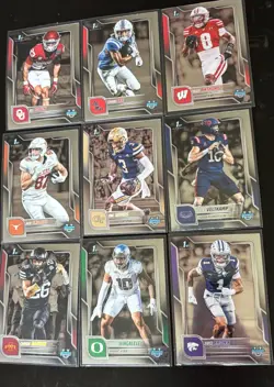 Bowman Chrome U Football Lot of 74 Cards 1st, Inserts, Parallels, Pink Lava - Image 5