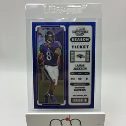 2022 Panini Contenders Optic - Season Ticket Lamar Jackson #2 Blue Prizm /99 - Image 1