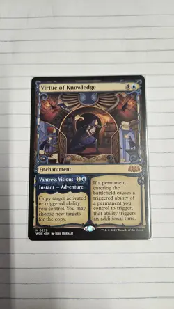1x Virtue of Knowledge (Showcase MTG Wilds of Endraine (WOE) 279 NM x1 - Image 1