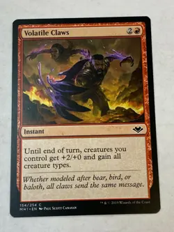 Volatile Claws - Magic the Gathering MTG Modern Horizons Single Card - Image 1