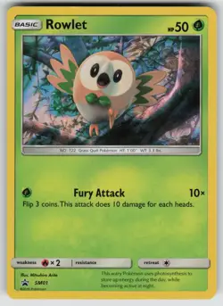 Rowlet - SM01 Holo Promo Sun & Moon Promo Pokemon Lightly Played - Image 1