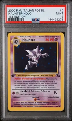 POP 1 Pokemon Italian Fossil Haunter Holo PSA 9 Ita 6/62 First Edition 1 Ed - Image 1