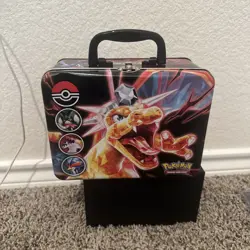 Pokemon Scarlet & Violet Charizard Collectors EMPTY Tin Lunch Box - Image 1