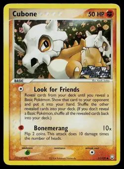 Pokemon Card Team Rocket Returns Cubone 51/109 Reverse Holo Common - Image 1