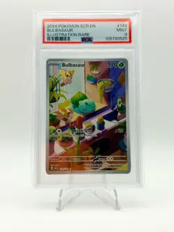 2024 POKEMON STELLAR CROWN IR ILLUSTRATION RARE BULBASAUR 143/142 PSA 9 - Image 1