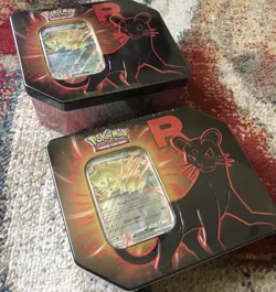 Pokemon TCG Sealed Destined Rivals Team Rocket Tin Lot of 2 New Persian Nidoking - Image 1