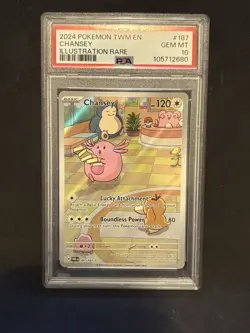 Pokemon PSA 10 Chansey 187/167 Illustration Rare Twilight Masquerade - Image 1