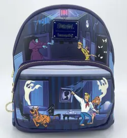 Scooby Doo Mini Backpack Loungefly Noctilucent Blue Rare Travel Monster Chase - Image 1