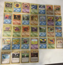 COMPLETE All 32 Fossil Uncommon & Common Pokemon Card Set LP+ Condition - Image 1