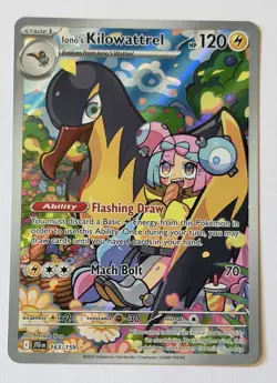 Pokemon TCG Iono's Kilowattrel Card Journey Together IR 163/159 - Image 1