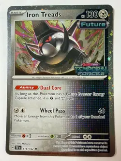 Iron Treads 118/162 Cosmo Holo Temporal Forces Stamped Promo Pokemon Card - Image 1