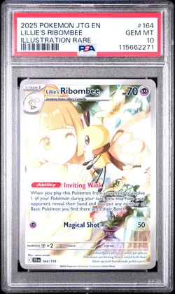 2025 POKEMON JTG EN-JOURNEY TOGETHER ILLUSTRATION RARE LILLIE'S RIBOMBEE PSA 10 - Image 1