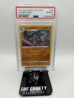 2022 Pokemon SWSH Black Star Promo - #186 Lucario [Prerelease] Holo - PSA 10 - Image 1