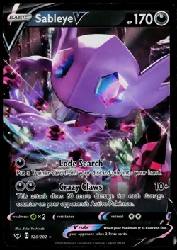 Sableye V 120 Sword & Shield - Holo Pokemon NM/M (V Rare) - Image 1