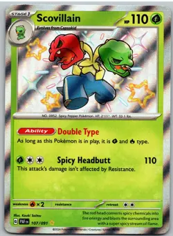 Scovillain 107/091 Shiny Rare Paldean Fates Pokemon NM - Image 1