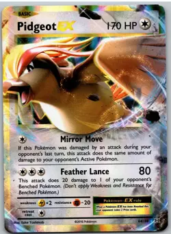 Pidgeot EX 64/108 Holo EX Rare Evolutions Pokemon - Image 1