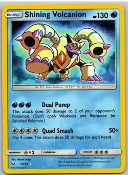Shining Volcanion 27/73 Rare Shining Shining Legends Pokemon Holo - Image 1