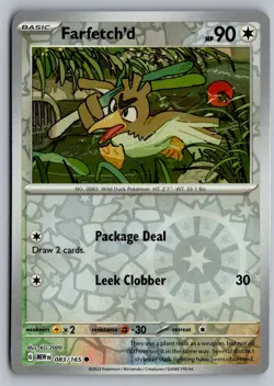 Pokemon TCG Farfetch'd #083/165 SV: Scarlet & Violet 151 Common, Reverse Holo - Image 1