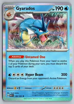 Pokemon TCG Gyarados #130/165 SV: Scarlet & Violet 151 Rare, Holo - Image 1