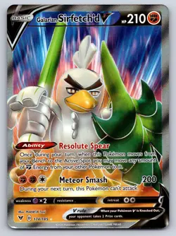 GALARIAN SIRFETCH'D V 174/185 ULTRA RARE VIVID VOLTAGE POKEMON HOLO NM - Image 1