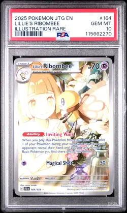 2025 POKEMON JTG EN-JOURNEY TOGETHER ILLUSTRATION RARE LILLIE'S RIBOMBEE PSA 10 - Image 1