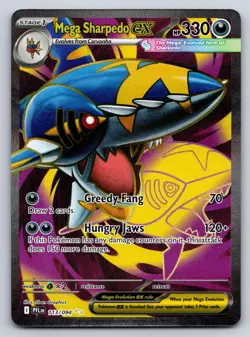MEGA SHARPEDO EX 113/094 ULTRA RARE PHANTASMAL FLAMES POKEMON HOLO NM - Image 1