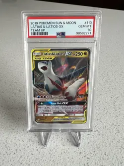 2019 POKEMON SM TEAM UP LATIAS & LATIOS GX #113 PSA 10 GEM MINT - Image 1