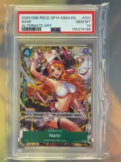 2026 ONE PIECE OP14-EB04 THE AZURE SEA'S SEVEN ALT ART #031 NAMI PSA 10 OP14-031 - Image 1