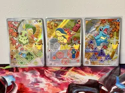 Pokemon First Partner Series 2 Chikorita 046 Cyndaquil 047 Totodile 048 NM Johto - Image 1