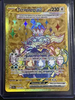 Pokemon TCG Terapagos Ex 173/142 Stellar Crown Gold NM - Image 1
