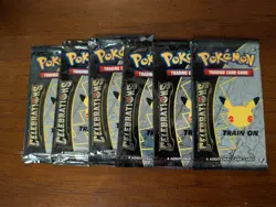 POKEMON TCG! 6x 25th Anniversary Celebrations BOOSTER PACK SEALED BRAND NEW - Image 1