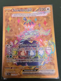Pokemon TCG Holo TERAPAGOS EX 173/142 GOLD (SV07: Stellar Crown) HYPER Rare NM - Image 1