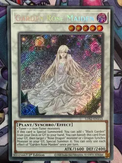 Garden Rose Maiden LDS2-EN113 YuGiOh Card SECRET RARE 1ST EDITION - Image 1