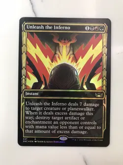 Unleash the Inferno Showcase Foil MTG Magic the Gathering Card NM Near Mint SNC - Image 1