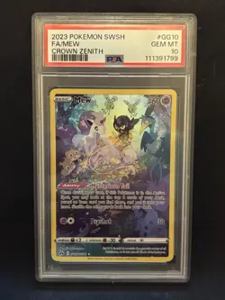 Pokemon 2023 Mew GG10/GG70 Full Art Crown Zenith GEM MINT PSA 10 - Image 1
