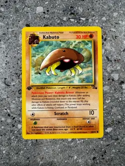 Pokemon TCG Cards 1st Edition Kabuto 50/62 Fossil NM - Image 1