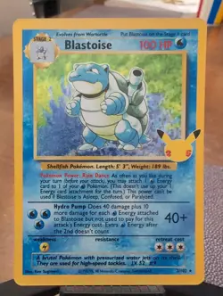 Pokemon TCG Blastoise 2/102 Celebrations: Classic Collection Holo NM - Image 1