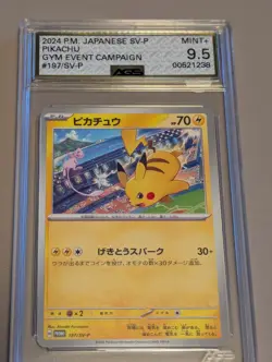 AGS Mint+ 9.5 Japanese Pokemon 2024 PIKACHU 197/SV-P Gym Event PROMO - Image 1