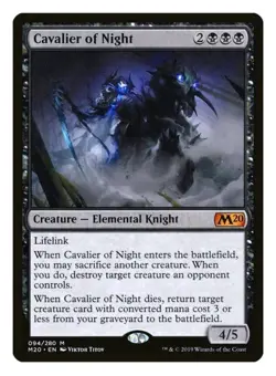 1x MTG Cavalier of Night - M20 Mythic! NM Mint - Image 1