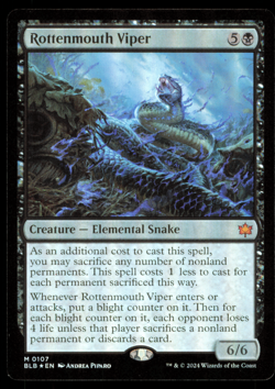 MTG Magic The Gathering Bloomburrow 0107 107 Rottenmouth Viper FOIL M - Image 1