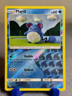 Marill 34/147 Common Burning Shadows Pokemon Reverse Holo Near Mint - Image 1