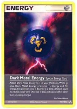Moderately Played Pokemon Dark Metal Energy - 97/110 - Uncommon EX Holon Phantom - Image 1