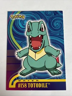 Totodile Topps Pokemon TV Animation Edition Johto Series 1 #158 2001 NM - Image 1
